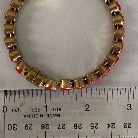 Plunder Red Druzy Magnetic Bracelet Goldtone - Picture 10 of 14